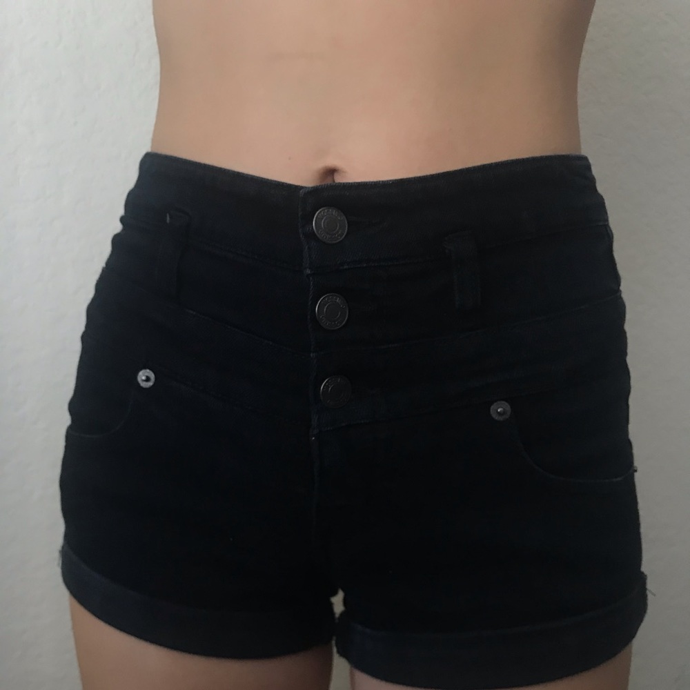 Target Black Button Shorts